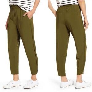 Madewell Dolphin Hem Track Trousers Pull-On Athleisure Pockets‎ Green Small